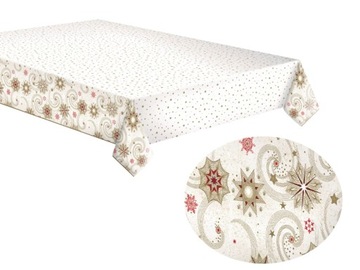 Obrus papierowy 120x180 '' Złote i czerwone gwiazdki '' / 1 sztuka