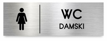 Tabliczka WC DAMSKI 30x10 cm DIBOND ELEGANCKA