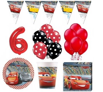Zestaw Balony Dekoracje Auta Cars 6 Urodziny