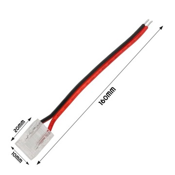 РАЗЪЕМ ДЛЯ СВЕТОДИОДНЫХ ЛЕНТ COB 8 ММ + ЗАЩЕЛКА КАБЕЛЯ