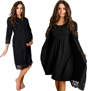 SZLAFROK DAMSKI CIĄŻOWY BAWEŁNIANY PODOMKA KORONKA 4XL