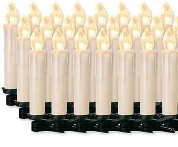 20 Szt. Świece dekoracyjne LED z klipsem+ pilot