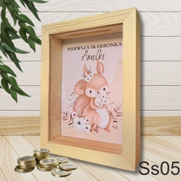 3D деревянная копилка со стеклом, персонализированная с именем, отличный подарок