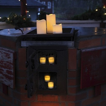 Большая уличная декоративная свеча ПЛАСТИКОВАЯ 11,50 см БЕЖЕВЫЙ LED ТАЙМЕР