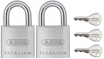 2 KŁÓDKI ABUS TITALIUM SYSTEM 1 KLUCZA 727 30MM