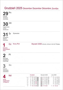 Kalendarz BIURKOWY TOP TYGODNIOWY 2025 ciemnozielony +notes +znaczniki