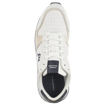 Buty Sneakersy Męskie Tommy Hilfiger Runner Evo Lth Mix White Białe