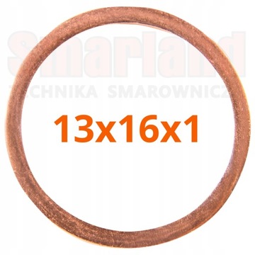 Podkładka, uszczelka miedziana CU - M13 - 13x16x1 - smarland.pl