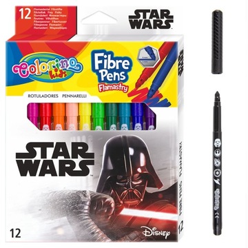 FLAMASTRY SZKOLNE 12 GWIEZDNE WOJNY STAR WARS