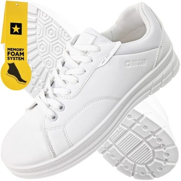 Buty Męskie Big Star Idealne na wiosnę i lato Białe Trampki NN174162 41