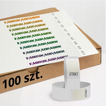 OPASKI NA RĘKĘ TYVEK 100 szt. NADRUK COLOR GRATIS