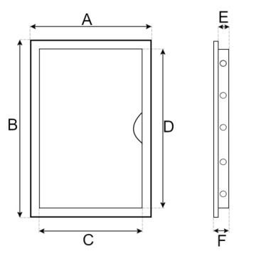 Дверца инспекционная 15/30 мм белая Orno ABS