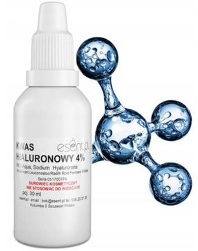 KWAS HIALURONOWY NA POROST WŁOSÓW TWARZ POD DERMA ROLLER CZYSTY 4% 30ml
