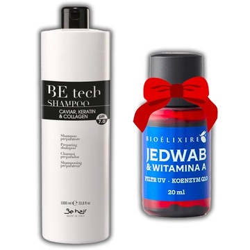 BE TECH SZAMPON PRZYGOTOWUJĄCY WŁOSY 1000ML + GRATIS SERUM BIOELIXIRE