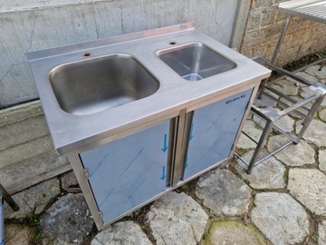 ГАСТРОНОМИЧЕСКАЯ МОЙКА 2-ПОСТНАЯ СО ШКАФОМ 95Х60Х85