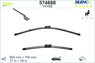 VALEO PIÓRO WYCIERACZKI 2SZT. VF488 SILENCIO XTRM 800 700MM CITROEN