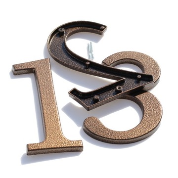 НОМЕР ДОМА, НОМЕРА ДОМА, АНТИЧНЫЕ КОРИЧНЕВЫЕ БУКВЫ 3