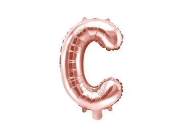 BALON FOLIOWY RÓZOWE ZŁOTO LITERA C 35 CM 14''
