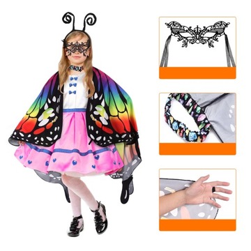 Butterfly Wings Corle Color для детей на Хэллоуин косплей