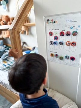 Obrazkowa TABLICA OBOWIĄZKÓW dla dziecka - magnetyczny z magnesami 20szt