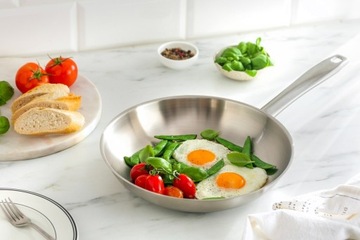 Стальная сковорода GHIDINI 24 см, итальянская нержавеющая сталь 18/10, до 300°C