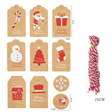 1 комплект рождественских подарочных карт Kraft