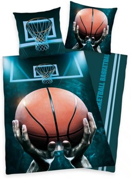 POŚCIEL BAWEŁNIANA KOSZYKÓWKA SPORT PIŁKA 140x200 POSZEWKA MŁODZIEŻOWA
