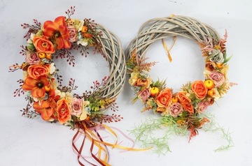 Осенний венок, украшение двери, ЦВЕТОЧНОЕ оформление