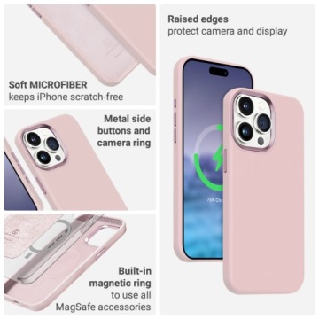 Чехол MagSafe Crong для iPhone 15 Pro, розовый