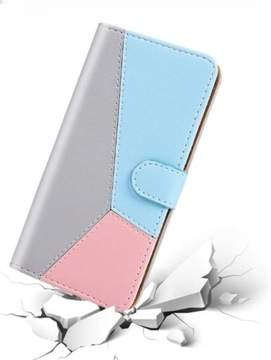 Etui z klapką do Xiaomi Redmi Note 11 4G Trzykolorowe różowe