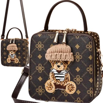 TORBA TOREBKA DAMSKA LISTONOSZKA KUFEREK NA RAMIĘ MAŁA TEDDY BEAR MIŚ KOLOR