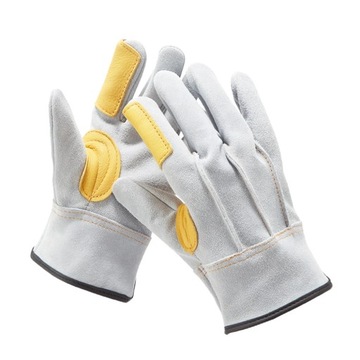 Leather Work Glove For Men Welding Construction With Fireproof Line Flame R