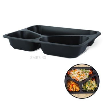 Pojemnik pod zgrzew obiadowy 3-dz/400ml 50szt