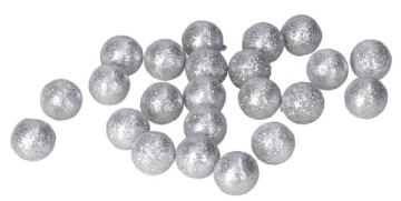 KULKI STYROPIANOWE Z BROKATEM 1,5 CM 50SZT SREBRNE
