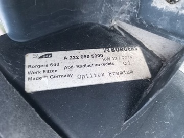 MERCEDES S TŘÍDA W222 13-17 PODBĚH PRAVÉ PŘEDNÍ