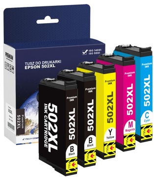 5x TUSZE 502 XL DO ESPON XP-5100 XP-5155 WF-2800