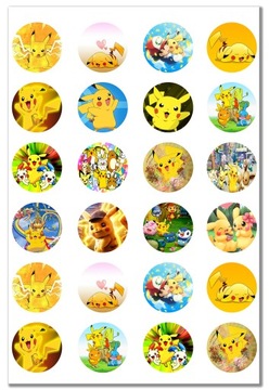 Wlepki Naklejki POKEMONY PIKACHU Arkusz Duży Wybór