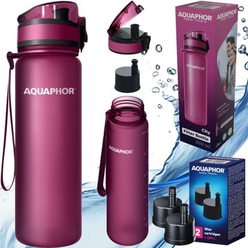 BIDON FILTR BUTELKA AQUAPHOR CITY 0,5 L + 3 filtry