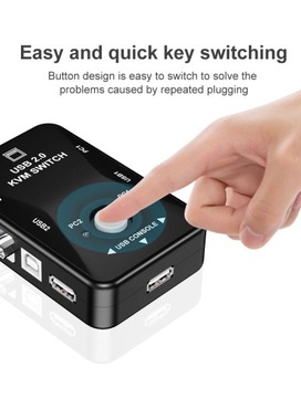 OULLX KVM-переключатель, VGA-разветвитель, кабель USB 2.0, коробка для USB-клавиатуры, мыши