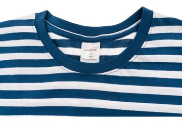 ФУТБОЛКА ЖЕНСКАЯ В ПОЛОСКУ, ТЕМНО-СИНЯЯ M