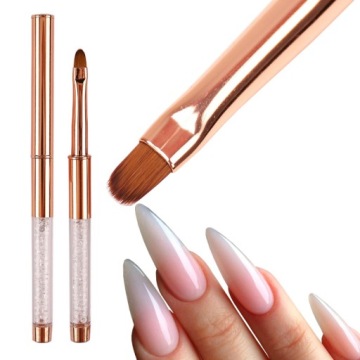 АКРИЛОВАЯ ГЕЛЬ-КИСТОЧКА ДЛЯ АКРИЛА, ОВАЛ, РОЗОВОЕ ЗОЛОТО, ЦИРКОНИЙ