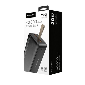 Power Bank 40000мАч 20Вт QC PD USB-C KrugerMatz