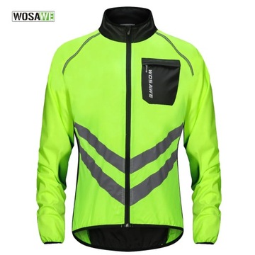 WOSAWE Cycling Rain Jacket High Visibility MultiFunction Jersey Road MTB