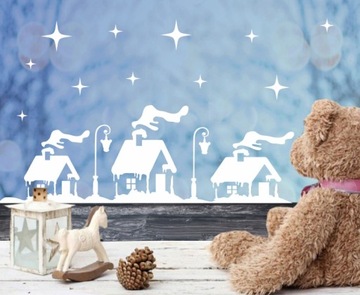 NAKLEJKI ŚWIĄTECZNE NA OKNO OZDOBY ŚWIĄTECZNE ZEWNĘTRZNE WITRYNY SKLEPOWE