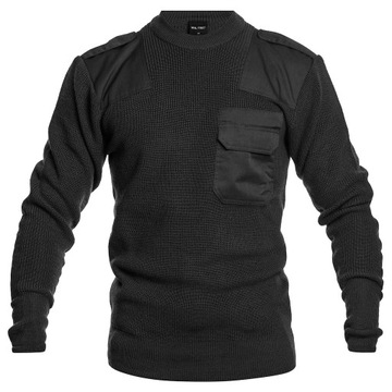 Sweter Bluza Golf wojskowy ciepły Mil-Tec Bundeswehry Pullover Czarny 58