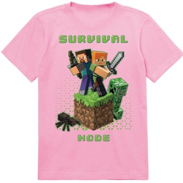 KOSZULKA DZIECIĘCA T-SHIRT DLA DZIECKA MINECRAFT 140 PREZENT JAKOŚĆ