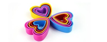 Печенье формирует сердце сердца пластика