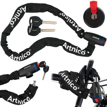 Zapięcie Rowerowe Blokada Na Łańcuch 120cm MOTOR SKUTER ROWER NA KLUCZ