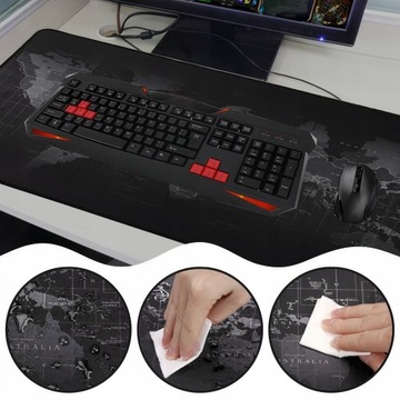 Коврик для мыши XXL 90x40см с картой мира для игр BLACK GAMING