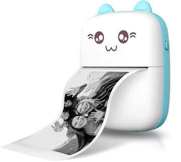 MINI DRUKARKA TERMICZNA do zdjęć etykiet DRUKUŚ rolka + 3 ROLKI NAKLEJKI